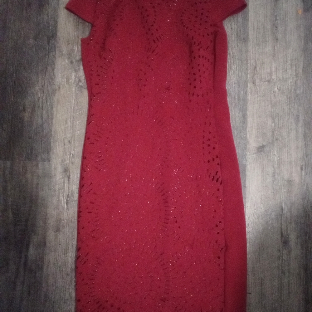 🍀Elegant Red Cut Out Dress - Picture 3 of 3